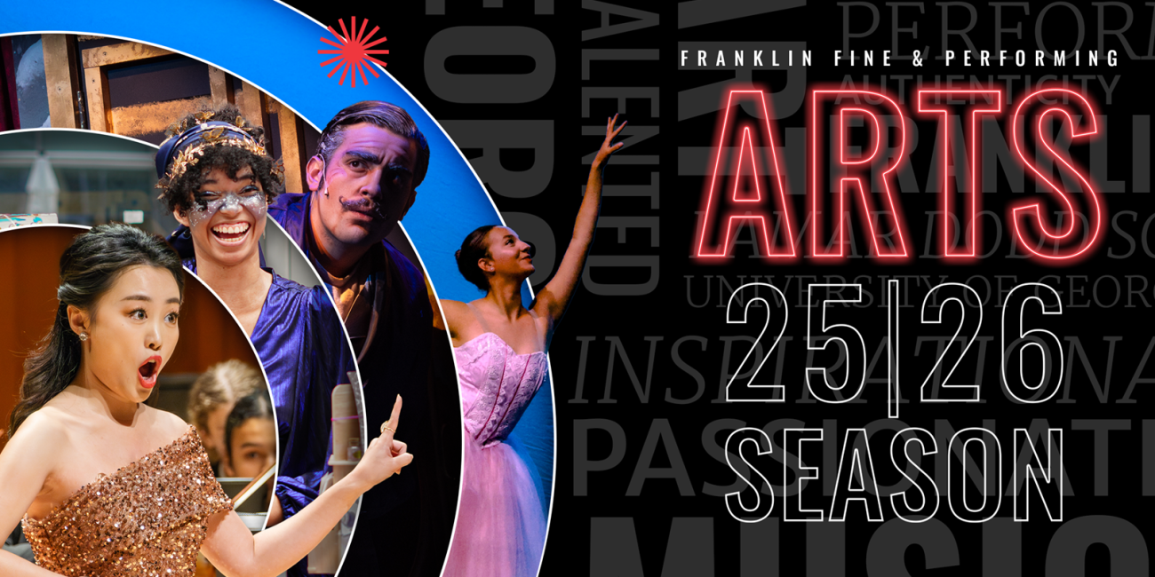 Opera Singer, Artist, Actor, and Dancer in circles. Franklin Fine and Performing Arts 25-26 Season.