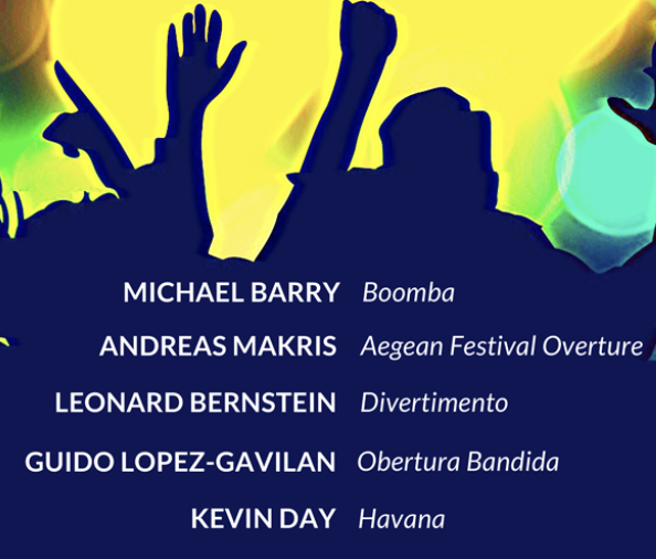 Colorful flyer with details of who will all be playing in the event.