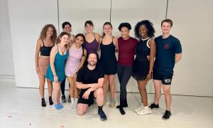 Keven Quillon (“Sweeney Todd,” “Shrek,” “Grease,” and more) did a dance/movement class with the Music Theatre students in New York City during the Maymester. (Photo by Mike Hadary).