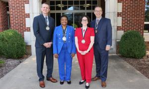 September 26, 2024 ceremony honored Cabrina Campbell ’85, Daniel Ellis ’96, Alan Tackett ’98, Lorraine Berry Woodward ’84, and Amanda Brooks ’08.