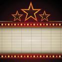 Theatre marquee with stars in lights